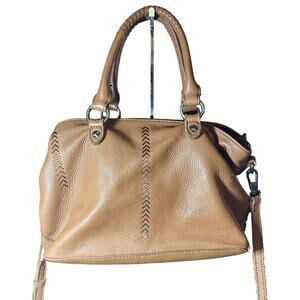 The Sak Collective Baylis Soft Leather Satchel brown chevron detail crossbody